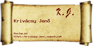 Krivácsy Jenő névjegykártya