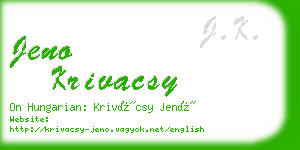 jeno krivacsy business card